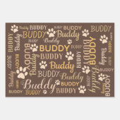 Personalisiert Brown Dog Geschenkpapier Set (Vorderseite 2)