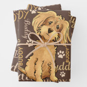 Personalisiert Brown Dog Geschenkpapier Set (Beispiel)