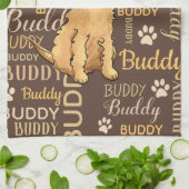 Personalisiert Brown Dog Geschirrtuch (Gefaltet)