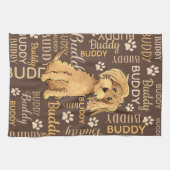 Personalisiert Brown Dog Geschirrtuch (Horizontal)