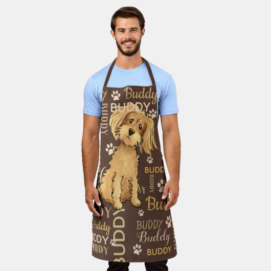 Personalisiert Brown Dog Schürze (Getragen)