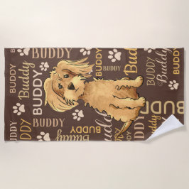 Personalisiert Brown Dog Strandtuch