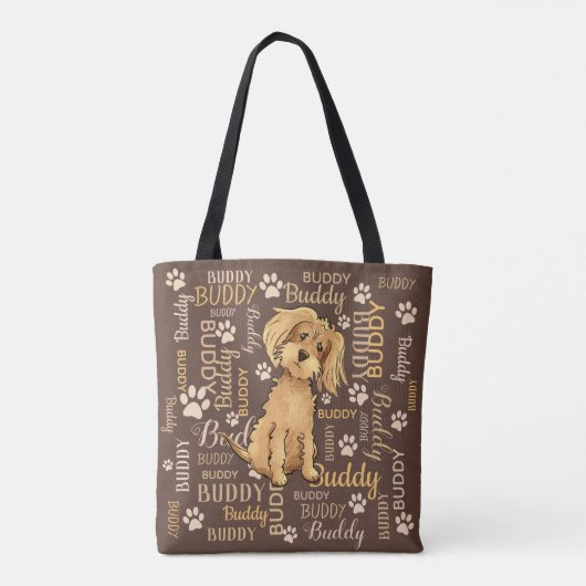 Personalisiert Brown Dog Tasche (Rückseite)