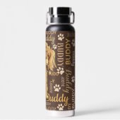 Personalisiert Brown Dog Trinkflasche (Rückseite)