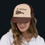 Personalisiert Brown Ferret Baseball Truckerkappe<br><div class="desc">Mit diesem Baseballhut oder LKW-Mütze kreieren Sie ein personalisiertes Geschenk für Frettfans. Es zeigt eine niedliche Abbildung eines braunen Freretts mit eigenem Namen oder einer anderen Nachricht in passender brauner Schrift.</div>