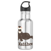 Personalisiert Brown Ferret Edelstahlflasche (Vorderseite)