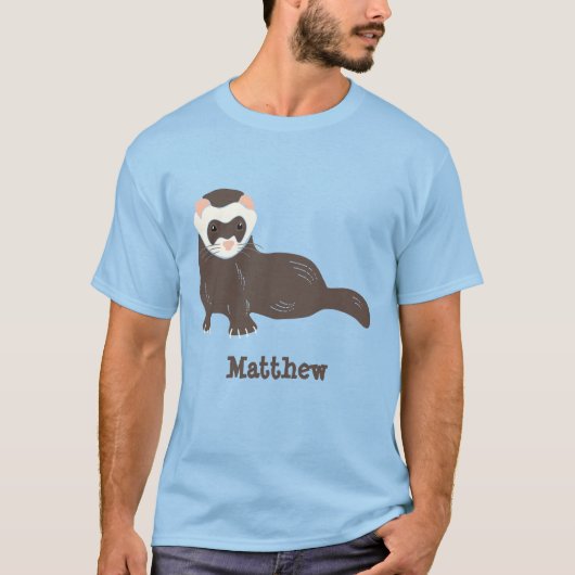 Personalisiert Brown Ferret Graphic T-Shirt (Vorderseite)