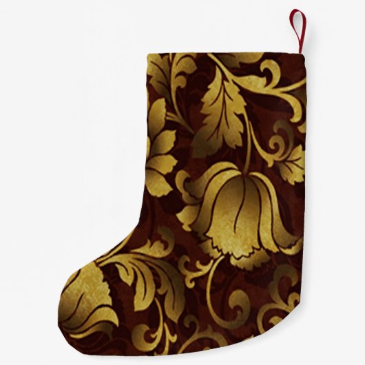 Personalisiert Brown Floral Weihnachten Strumpf Kleiner Weihnachtsstrumpf (Rückseite)