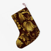 Personalisiert Brown Floral Weihnachten Strumpf Kleiner Weihnachtsstrumpf (Rückseite (Hängend))
