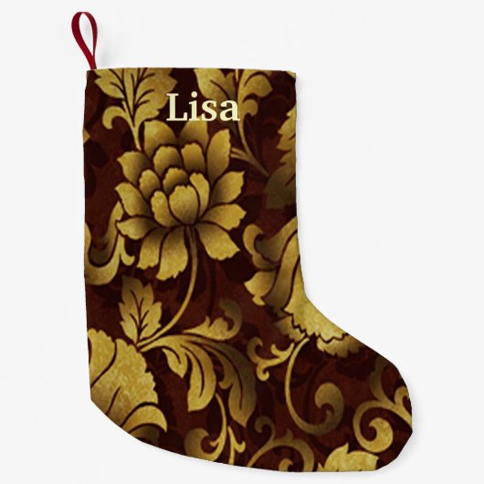Personalisiert Brown Floral Weihnachten Strumpf Kleiner Weihnachtsstrumpf (Vorderseite)