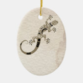 Personalisiert Brown Gecko Lizard on Stone Christm Keramik Ornament (Vorne)