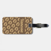 Personalisiert Brown Gold Glitzer Livio Vacchini G Gepäckanhänger (Rückseite horizontal)