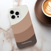 Personalisiert Brown Gradient Moderner Name Chic R Case-Mate iPhone Hülle