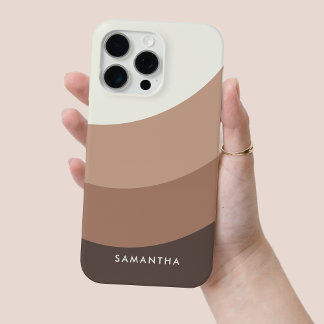 Personalisiert Brown Gradient Moderner Name Chic R Case-Mate iPhone Hülle