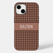 Personalisiert Brown Kariert Phone Case (Rückseite)