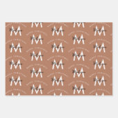Personalisiert Brown Merry Christmas Red Monogram Geschenkpapier Set (Vorderseite)