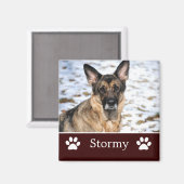 Personalisiert Brown Pet Foto Magnet (Vorderseite/Rückseite)