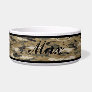 Personalisiert Brown Reptile Camouflage Pet Bowl Napf