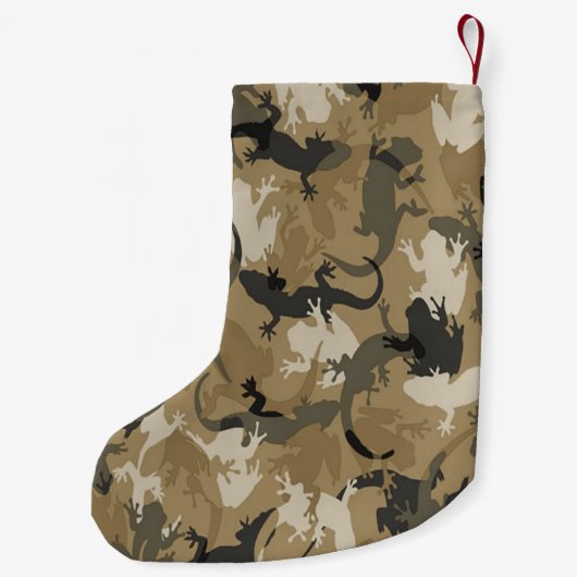 Personalisiert Brown Reptile Camouflage Weihnachte Kleiner Weihnachtsstrumpf (Rückseite)