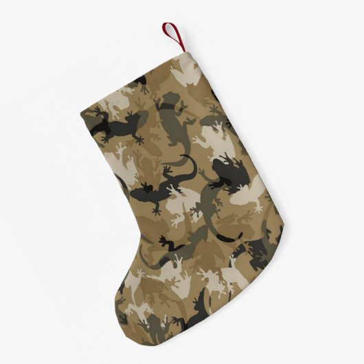 Personalisiert Brown Reptile Camouflage Weihnachte Kleiner Weihnachtsstrumpf (Rückseite (Hängend))