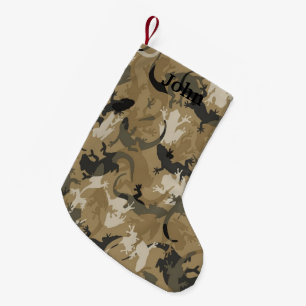 Personalisiert Brown Reptile Camouflage Weihnachte Kleiner Weihnachtsstrumpf
