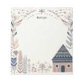 Personalisiert Brown Scandinavian Hygge House Notizblock (Vorderseite)
