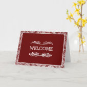 Personalisiert Brown Swirl Boarder Willkommen Karte (Gelbe Blume)