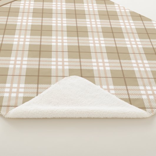 Personalisiert Brown Tan Beige Buffalo Kariert Boy Sherpadecke (3/4)