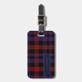 Personalisiert BROWN Tartan Mens Gepäckstück Tag Gepäckanhänger (Vorderseite vertikal)