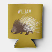 Personalisiert Brown und Senf Porcupine Dosenkühler (Vorderseite)