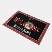 Personalisiert Brown Werewolf Full Moon Halloween Fußmatte (Schrägansicht)