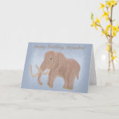 Personalisiert-Brown-Wolle-Mammoth-Illustration Karte (Gelbe Blume)