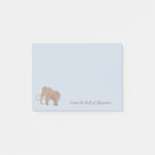 Personalisiert-Brown-Wolle-Mammoth-Illustration Post-it Klebezettel
