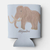 Personalisiert Brown Wooly Mammoth Illustration Dosenkühler (Rückseite)