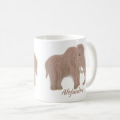 Personalisiert Brown Wooly Mammoth Illustration Kaffeetasse (VorderseiteRechts)