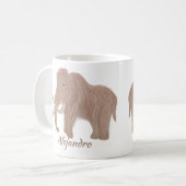 Personalisiert Brown Wooly Mammoth Illustration Kaffeetasse (Vorderseite Links)