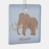 Personalisiert Brown Wooly Mammoth Illustration Keramikornament (Rechts)