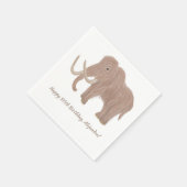 Personalisiert Brown Wooly Mammoth Party Serviette (Ecke)