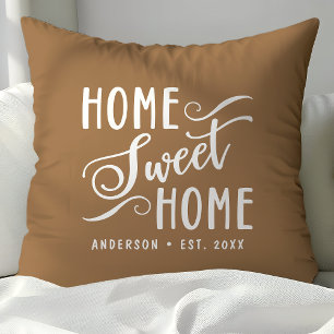 Personalisiert Brown Zuhause Sweet Zuhause Kissen