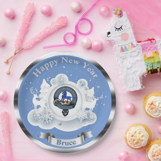 Personalisiert Bruce Clan Abzeichen Winter Pappteller (Party)