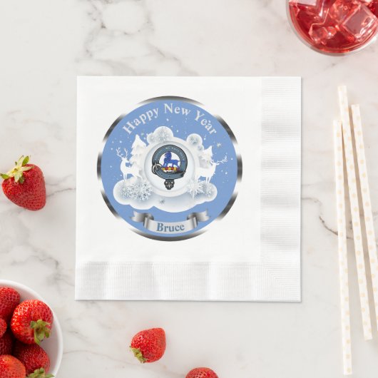 Personalisiert Bruce Clan Abzeichen Winter Serviette (Beispiel)