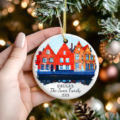 Personalisiert Brügge Ornament, Belgien - Geschenk Keramik Ornament