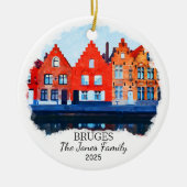 Personalisiert Brügge Ornament, Belgien - Geschenk Keramik Ornament (Vorne)