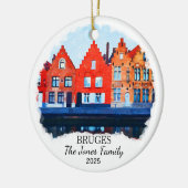 Personalisiert Brügge Ornament, Belgien - Geschenk Keramik Ornament (Links)