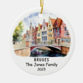 Personalisiert Brügge Ornament, Belgien Keramik Ornament (Vorne)