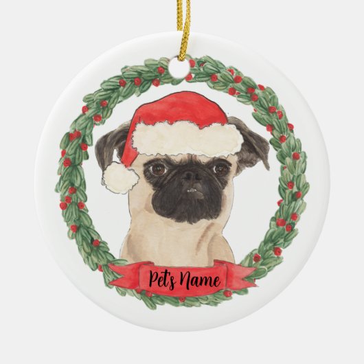 Personalisiert Brussels Griffon Christmas Keramik Ornament (Vorne)
