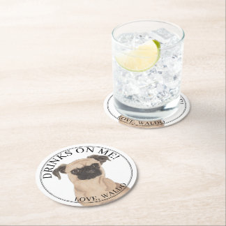 Personalisiert Brussels Griffon Dog Wedding Runder Pappuntersetzer