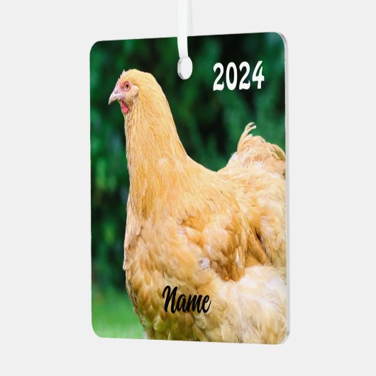 Personalisiert Buff Orpington Hen - Hähnchen für H Ornament Aus Metall (Vorderseite links)