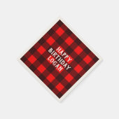 Personalisiert Buffalo Kariert Geburtstagsparty Na Serviette (Ecke)