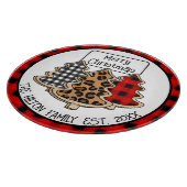 Personalisiert Buffalo Kariert Gingham Weihnachtsb Schneidebrett (Ecke)